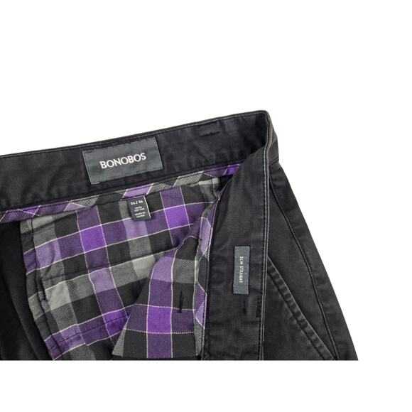 Bonobos Washed Chino Slim Fit Gray Trousers Mens Pants Straight Leg 34x36 - Picture 5 of 6